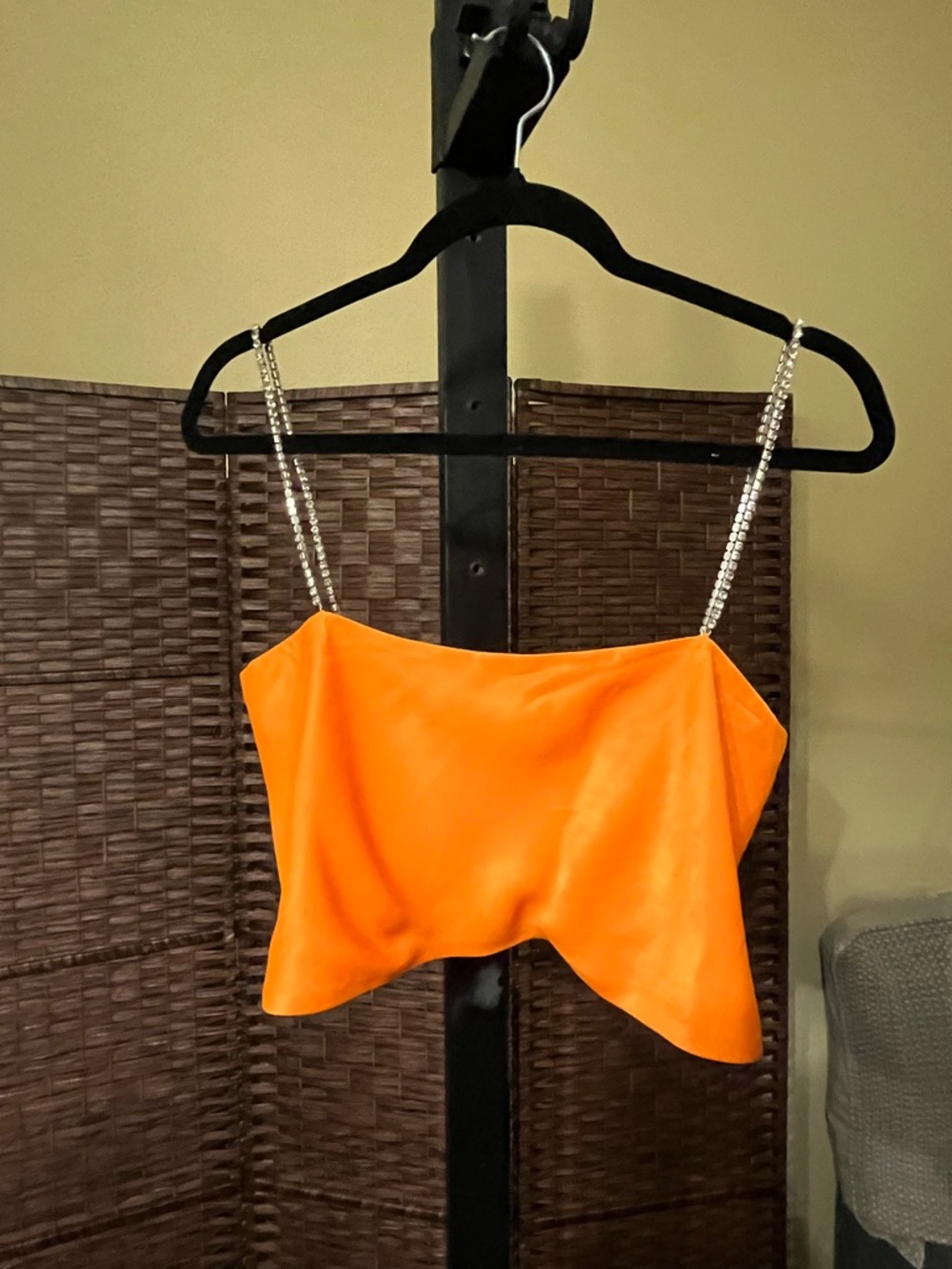 New Meshki Dayana Satin Diamante Skirt Set Mandarin Orange – Size Small - Picture 5 of 16